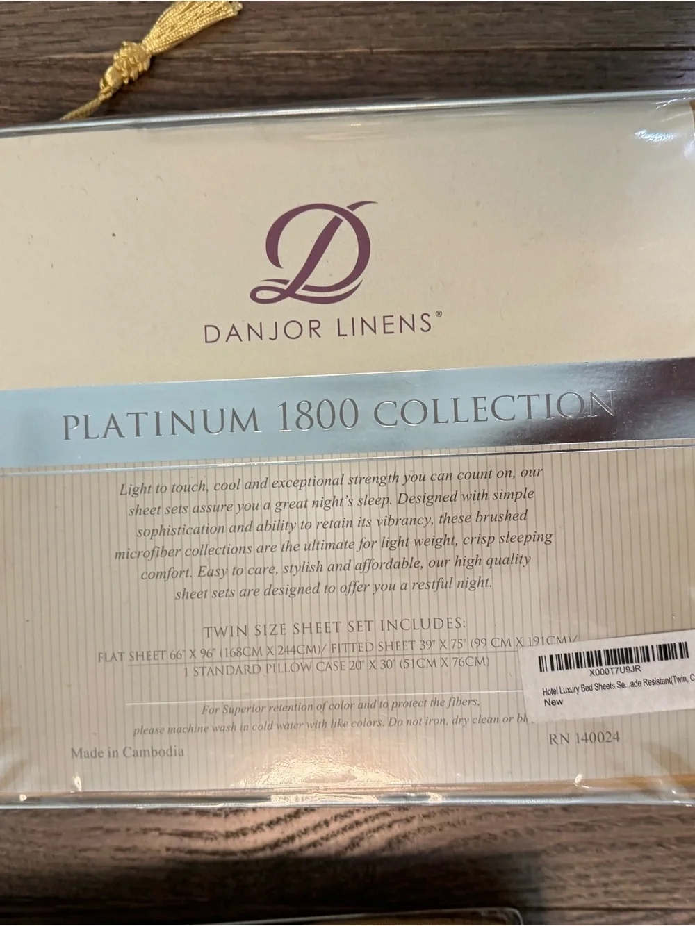 Danjor Linens Platinum 1800 Collection Twin Sheet Set - Light Beige